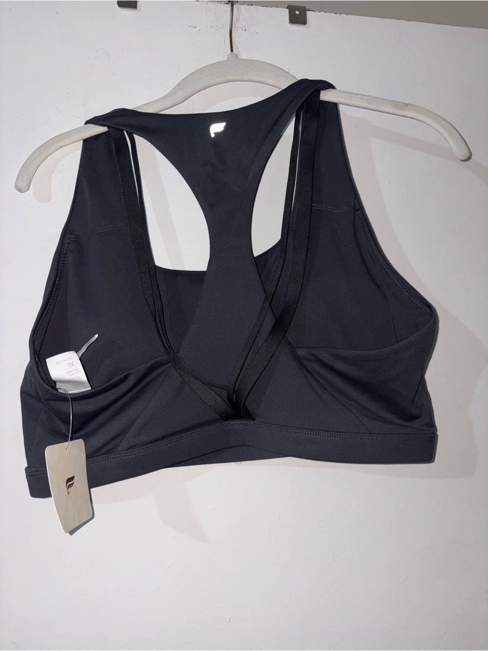 NWT Fabletics Dark Gray Racerback Sports Bra - Picture 3 of 3